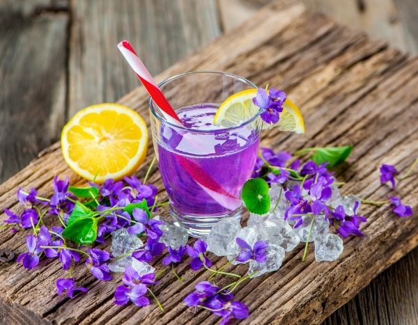 Homemade scented violet syrup